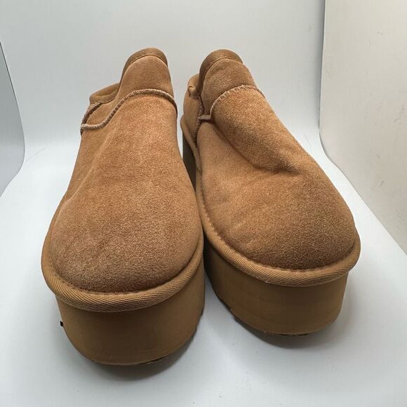 CUSHIONAIRE Women's Genuine Suede Cozy Mule Platform +Memory Foam 11 WIDE CHESTN - Picture 2 of 7